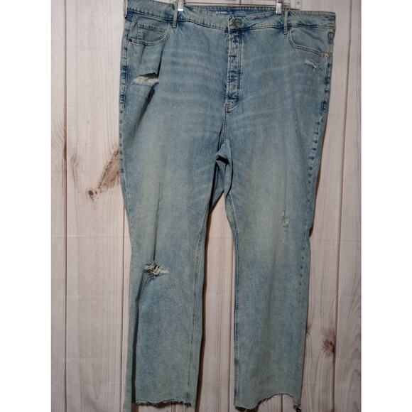 Old Navy‎ Jeans Womens 28 Blue Extra High Rise Kicker Boot Cut Distressed Denim - Picture 1 of 10